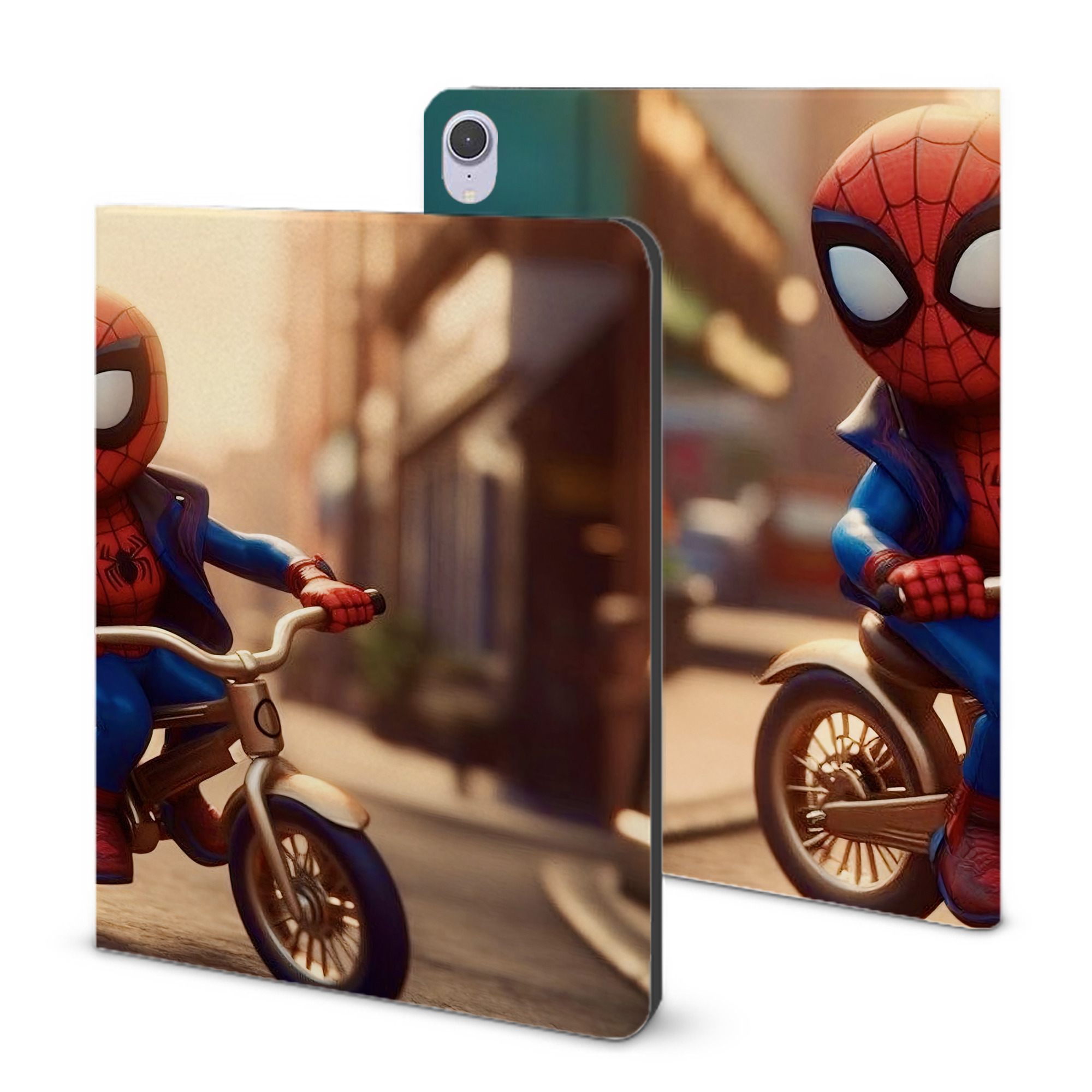 （画像用） Spider Man スパイダーマン IPad ケース ブック型 PUレザー TPU 耐衝撃 軽量 薄型 ペン収納なし 全面保護 IPad 各モデル対応